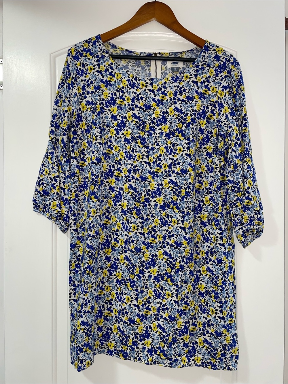 Old Navy Blue, White & Yellow Floral Mini Dress